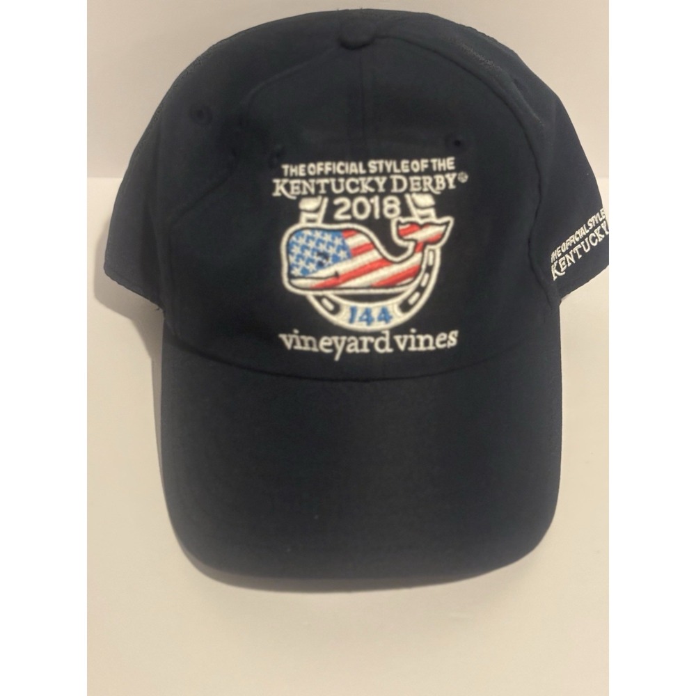 Vineyard Vines Hat Cap 2018 Kentucky Derby Equestrian Strapback Unisex Navy Blue